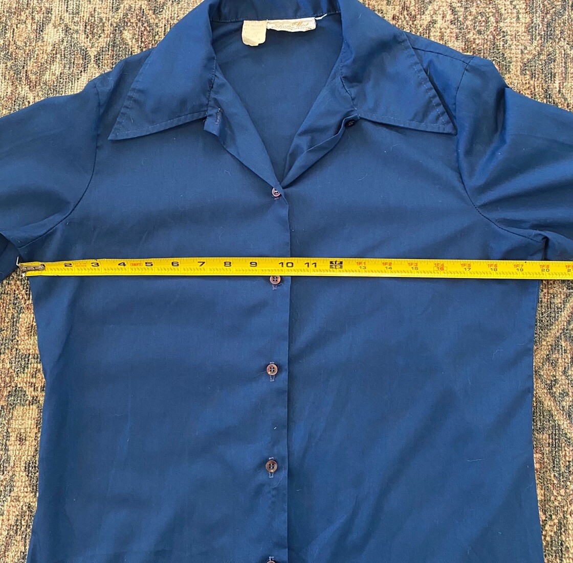 VTG 50s 60s Womens Classic Shirt Short Sleeve Blouse Greaser Rockabilly Shirt M