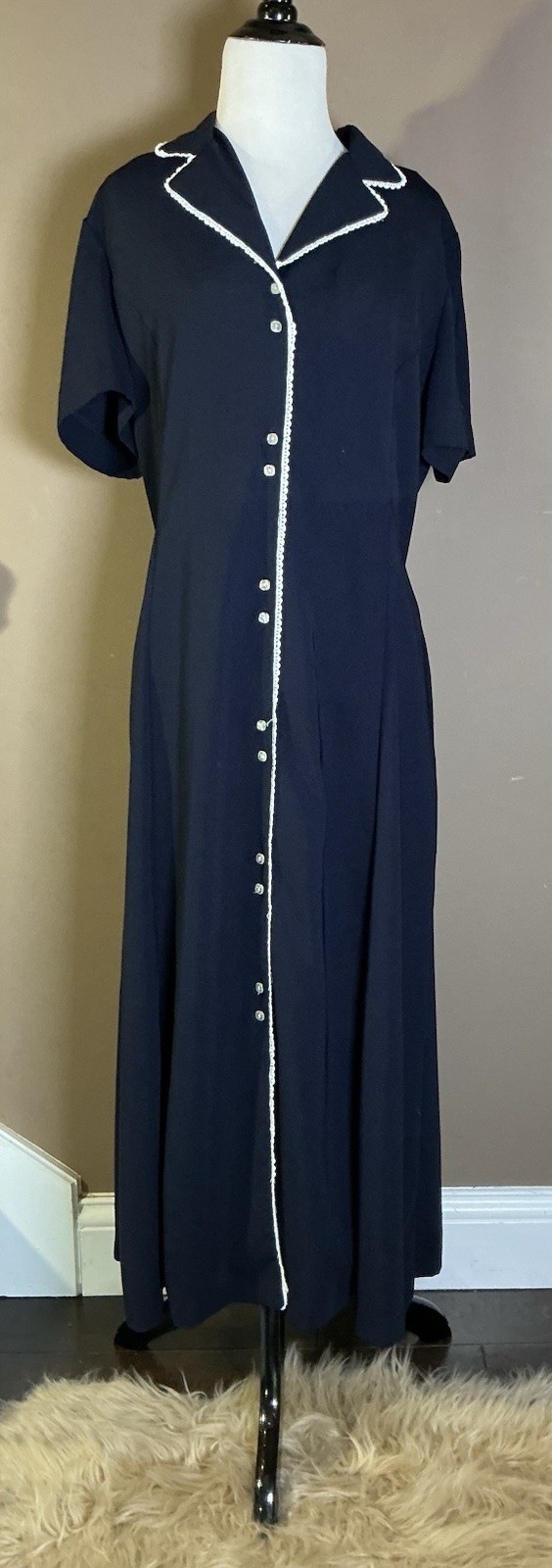 Vintage Julian Taylor 80s 90s Button Front Tie Waist Maxi Dress Cottagecore