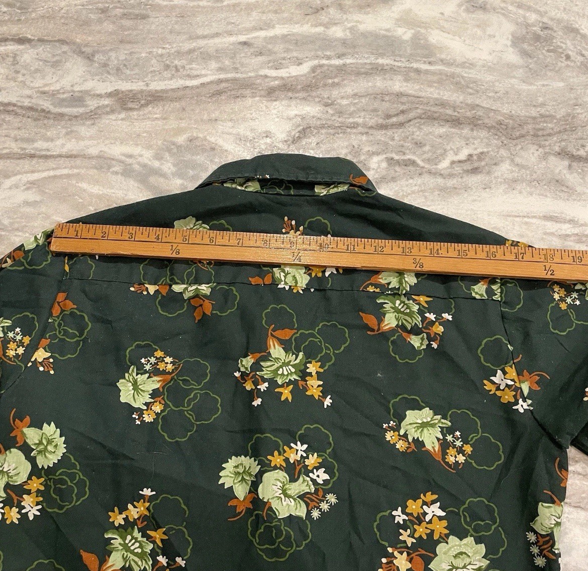Vtg 70s Floral Cottage Core Mod GoGo Disco Button-Down Shirt JC Penney Womens 18