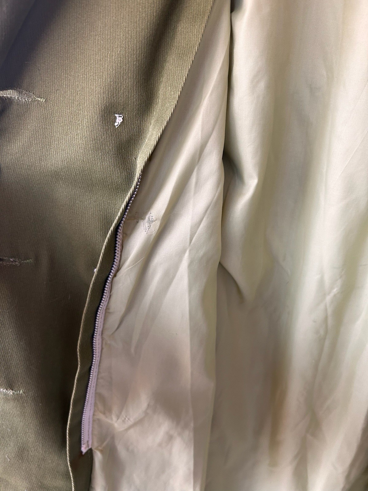 Vintage Late 1960s–Early 1970s Olive Green Double-Breasted Coat