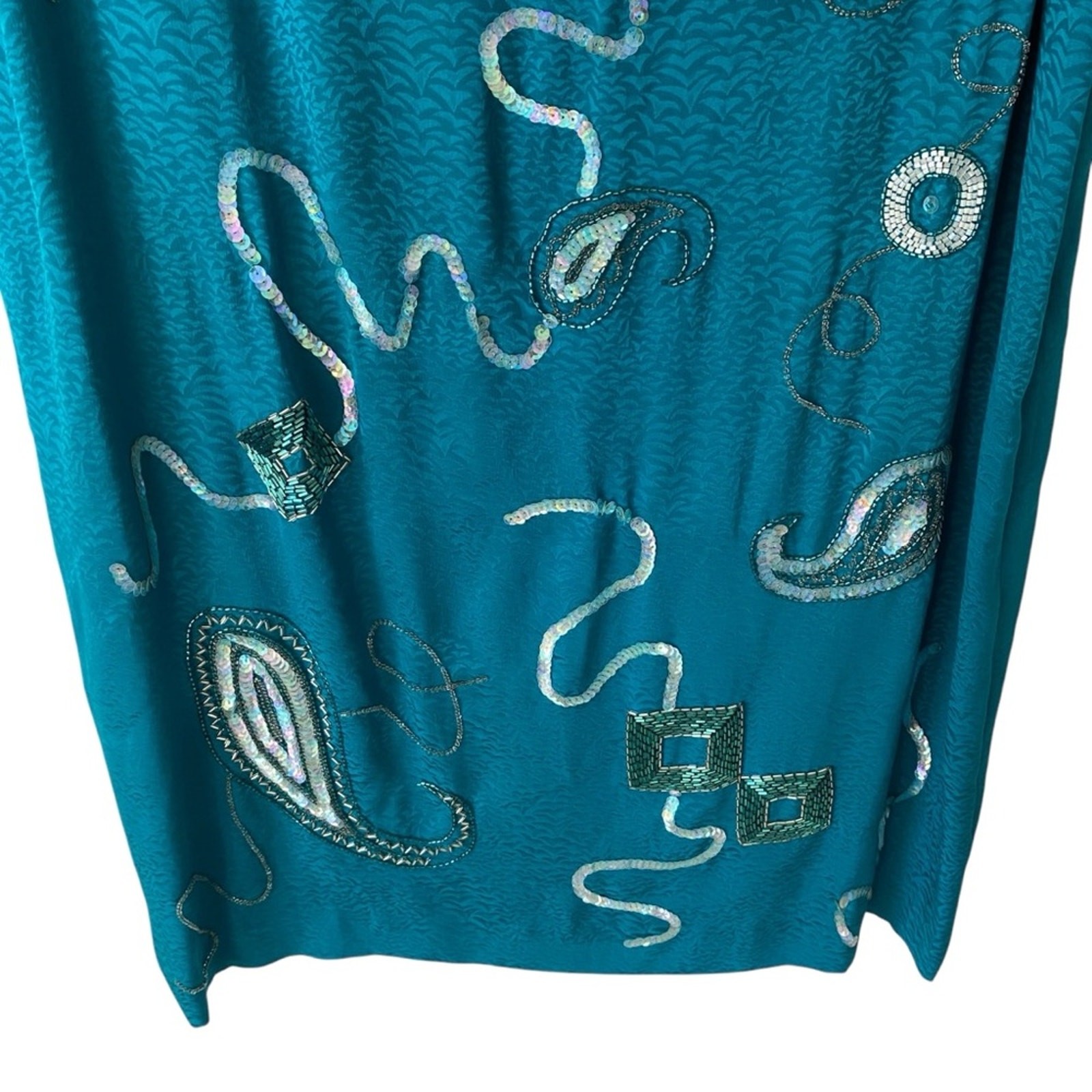Vintage Francesca of Damon Starington Neiman Marcus Silk Sequin Beaded Dress