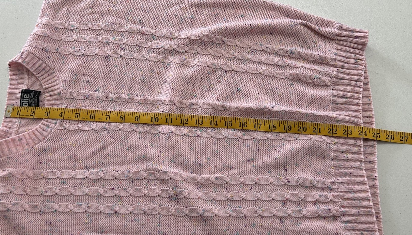 Jolie Vintage 80s Pretty In Pink Acrylic Made USA Short Sleeve Sweater Women’s M