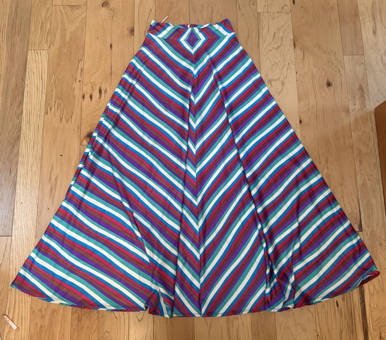 Vintage Giorgio Di Sant Angelo Retro Striped Long A-Line Maxi Skirt As-Is