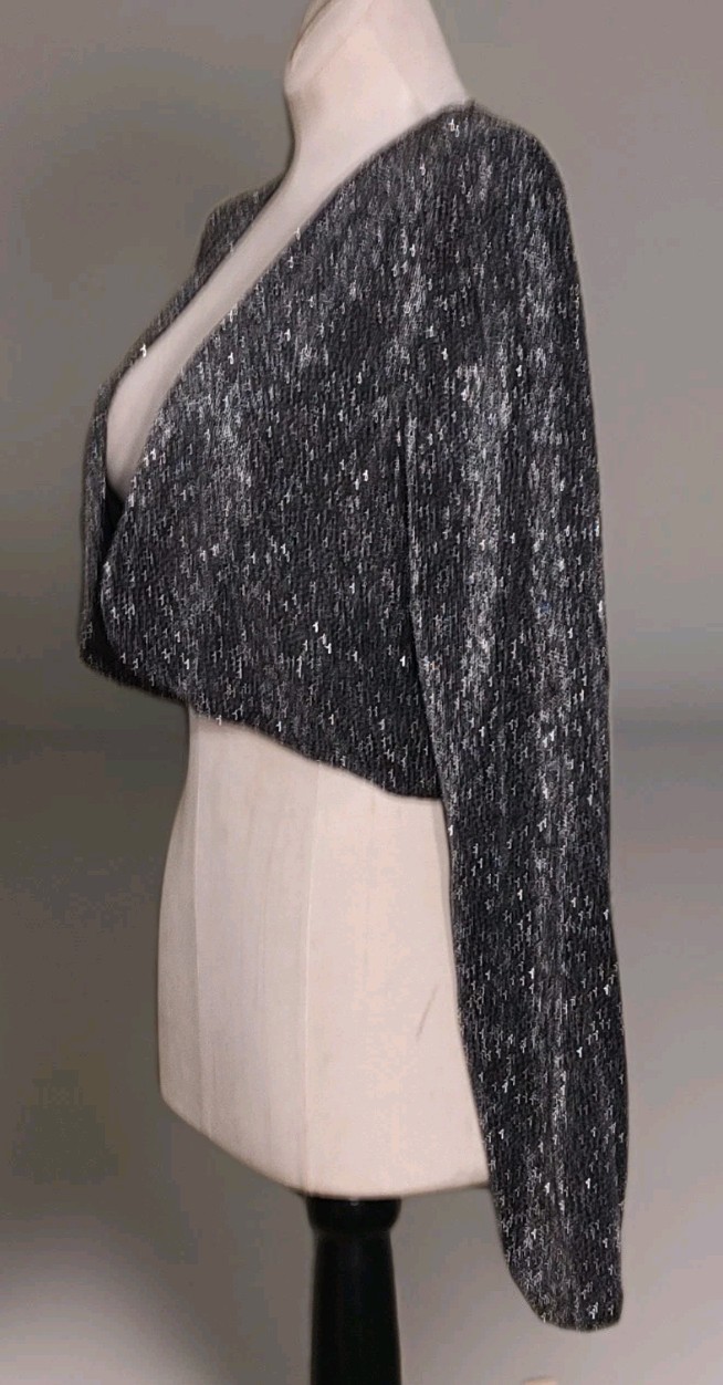 NWT Onyx Nite by Wendye Chaitin 2PC Formal Velour Dress & Silver Jacket – Size 6