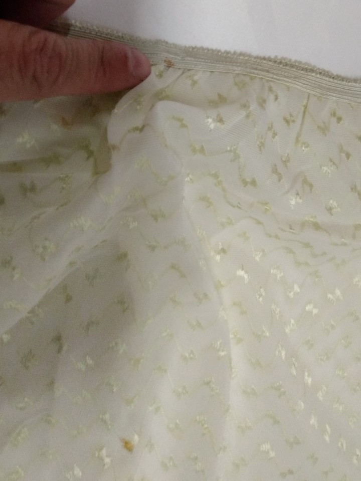 Lace Skirt Slip Chartreuse 50s Nylon Sheer On Mint White Lace Medium VINTAGE