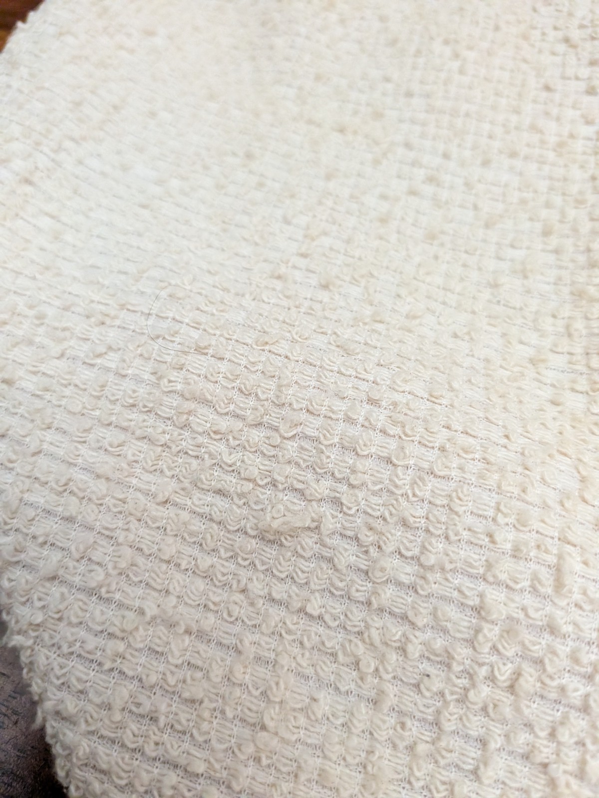 VTG 1970’s Casual Corner Jacket Cardigan Women Medium Cream Boucle Open Front