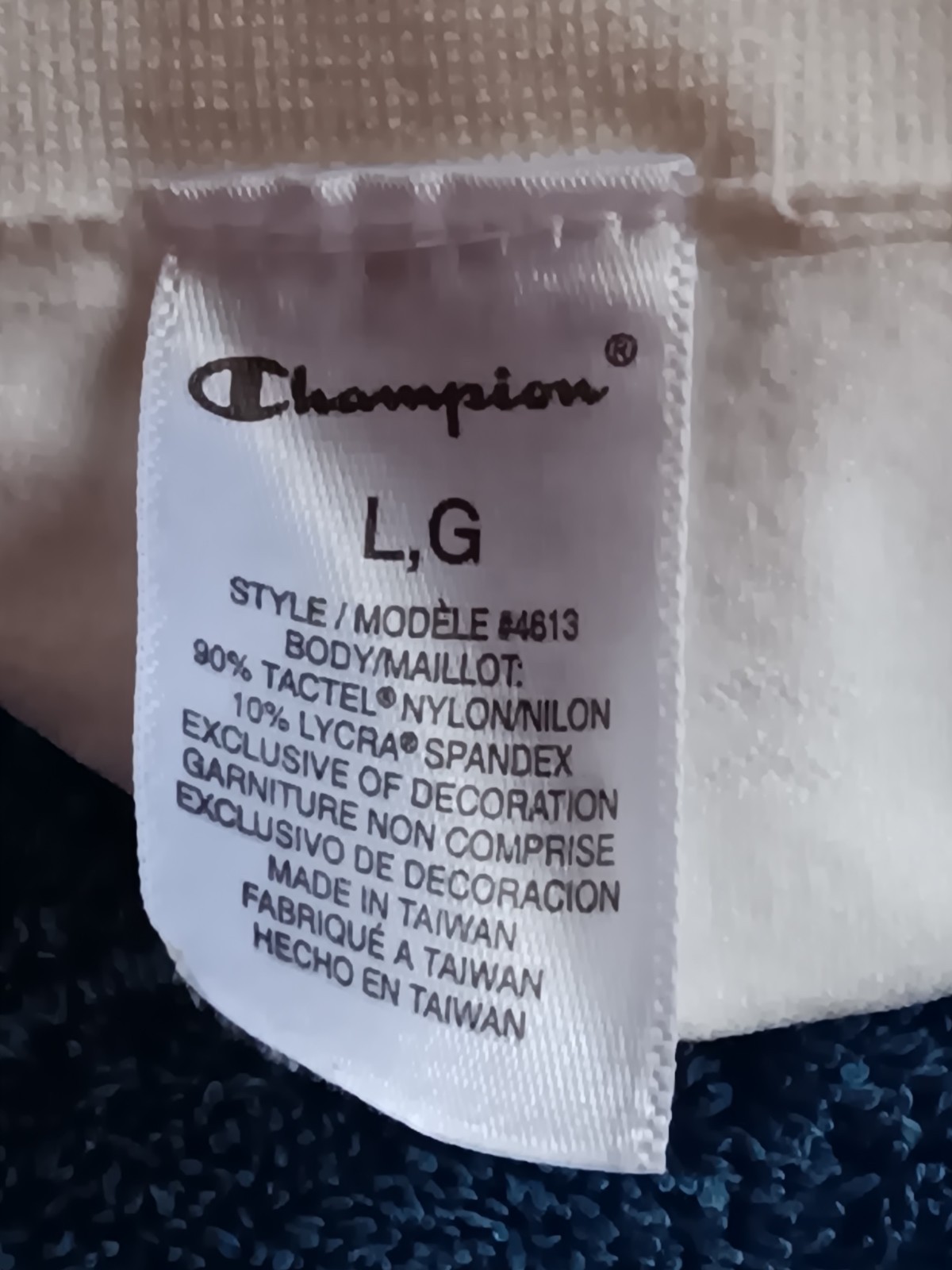 2003 VTG CHAMPION Double Dry SEAMLESS SPORT Panty L THONG 4613 NWT White Undi
