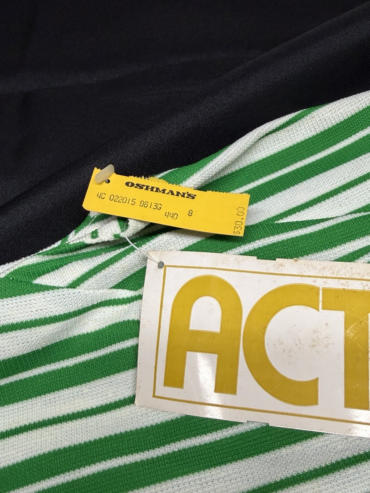Vtg 1970s NWT ACT III Kelly Green 4 Piece Dacron Knit Tunic Pants Vest Suit 8⁠