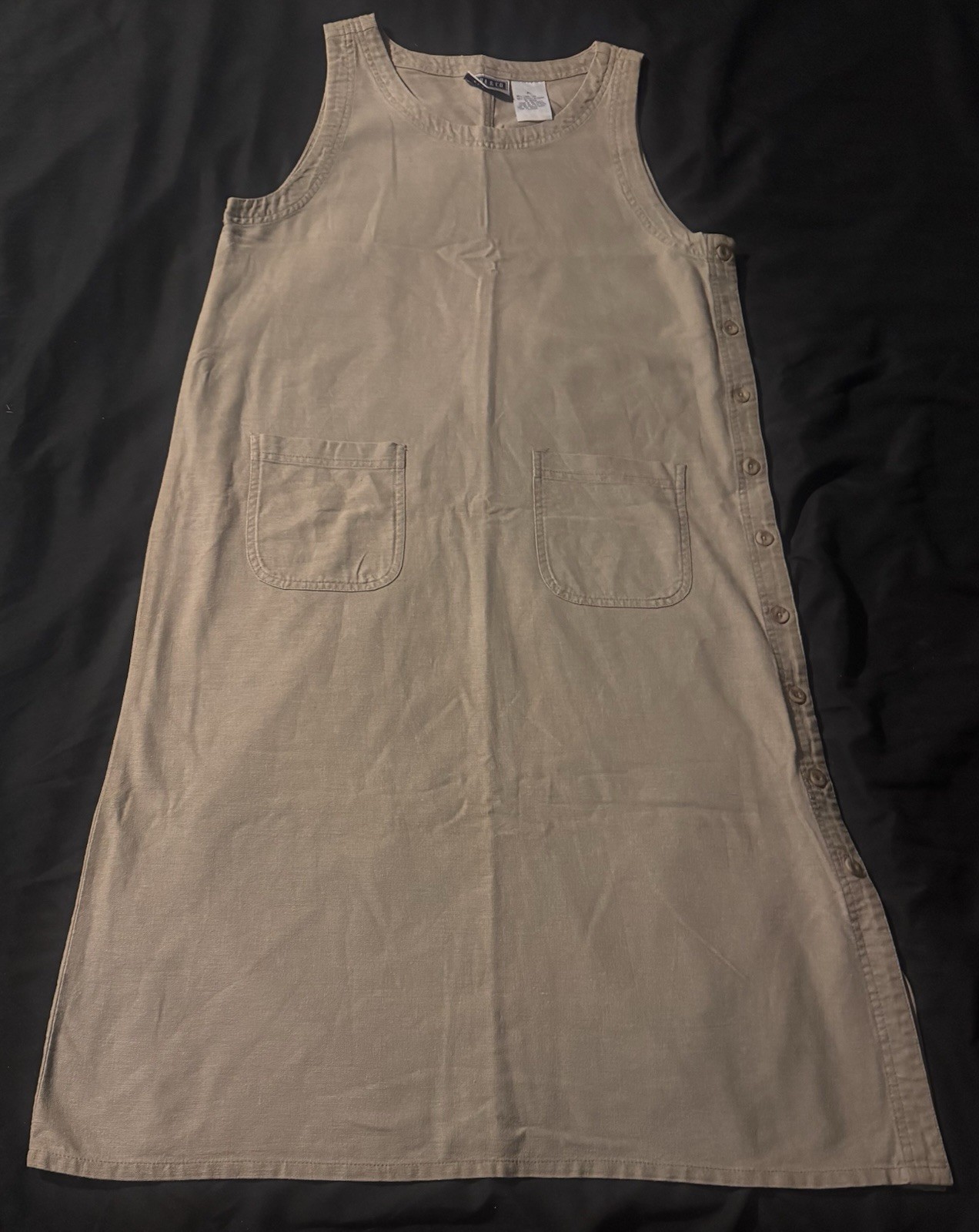 Vtg Erika & Co Linen/Cotten Blend Maxi Dress Petite Large