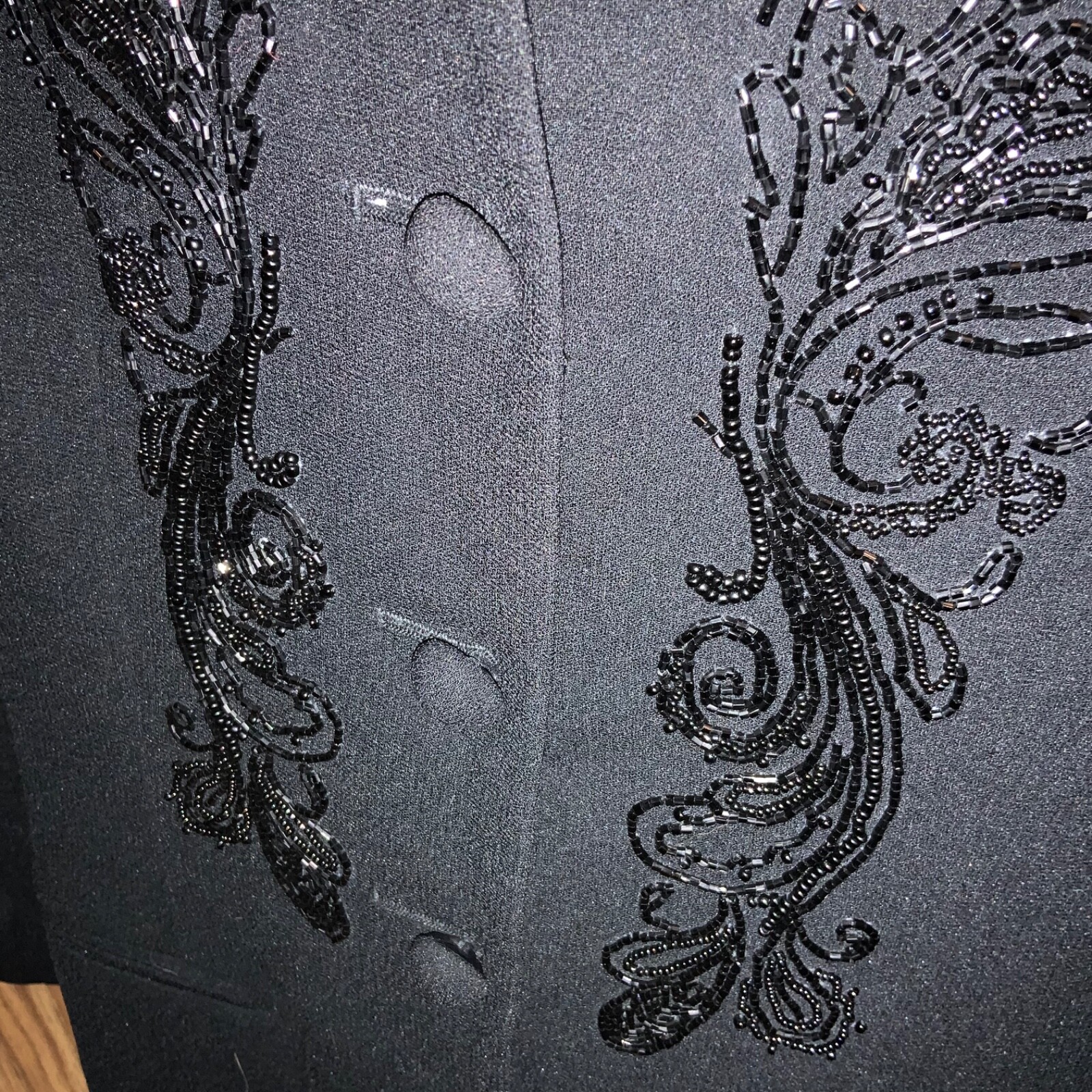 Liz Claiborne Collection Womens Jacket Size 4 beaded Long Sleeve pockets padded