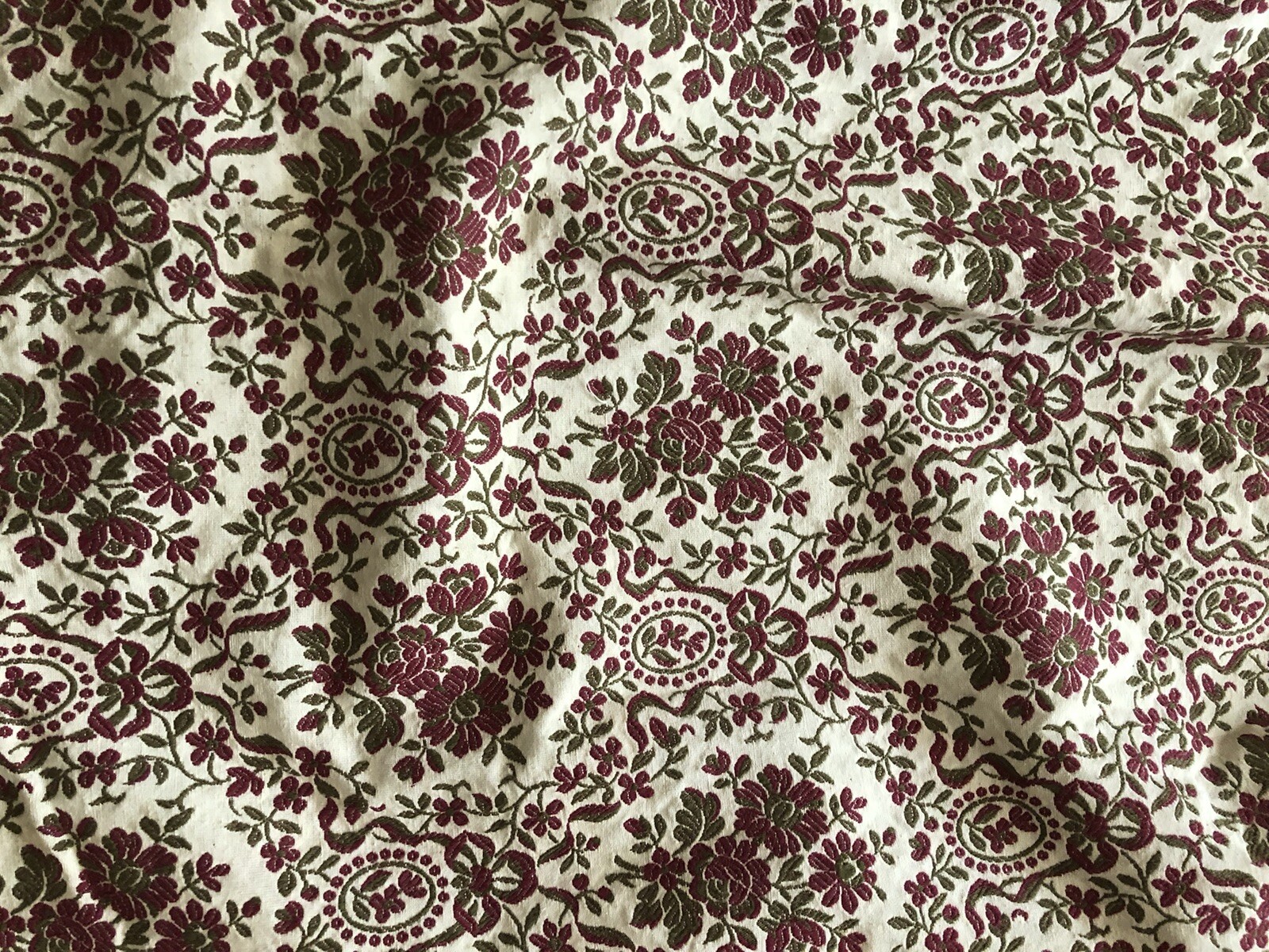 Vintage 60s Designer Glam Hostess Burgundy &Ivory Brocade Velvet Maxi Dress~XS/S