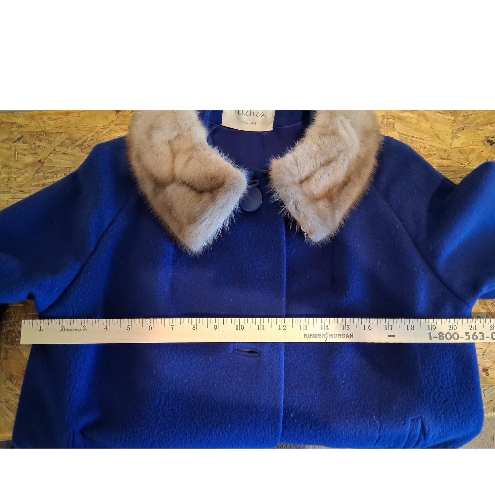 Vintage Forstmann Wool Coat Royal Blue Mink Fur Collar