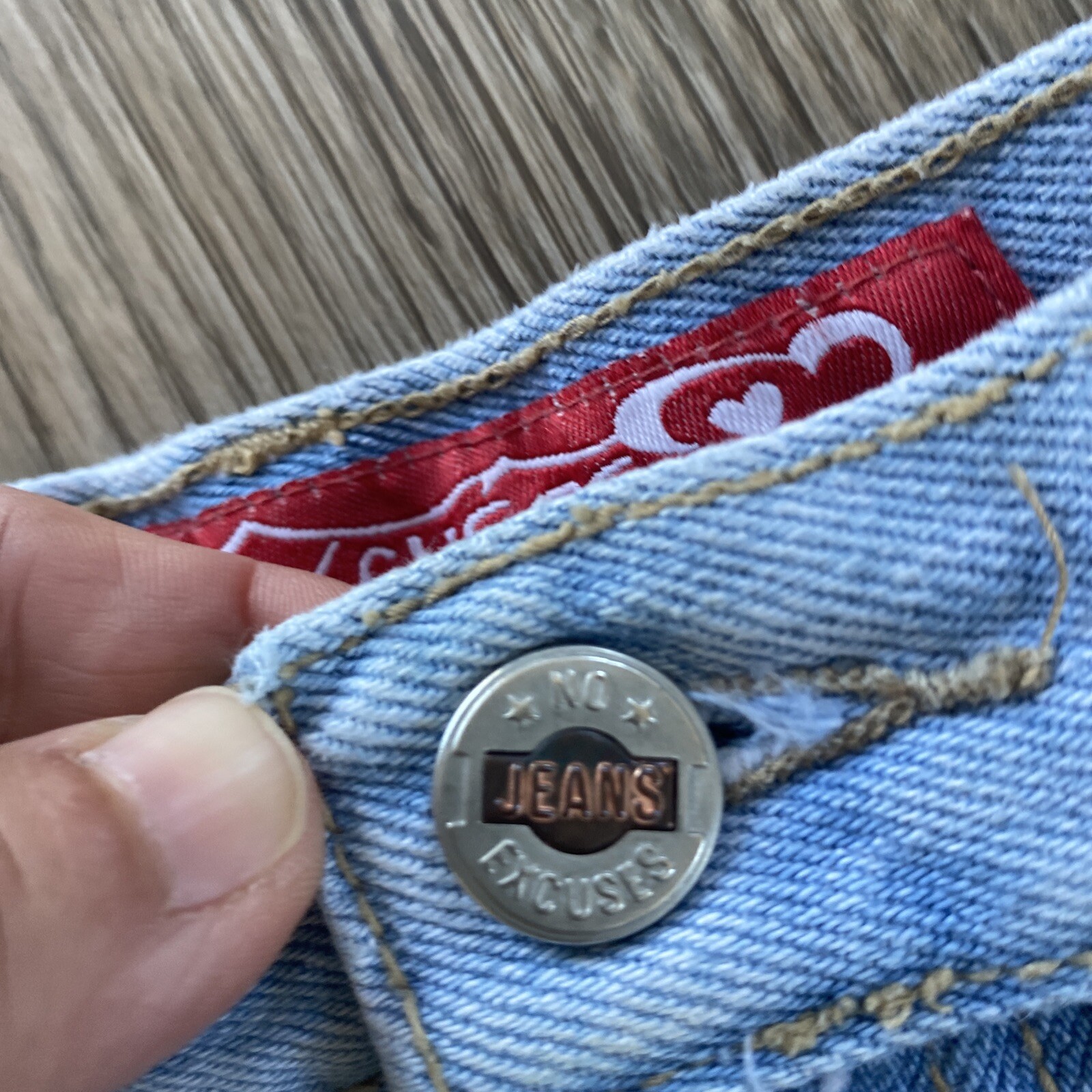 vintage denim mom shorts