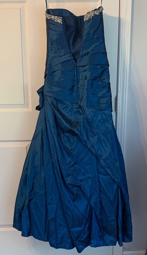Sapphire Blue Vintage Prom Dress, In Great Condition, Missing Corset Drawstring