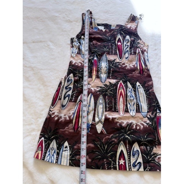 Shannon Marie Vintage Hawaiian Surfboard Print Cotton Mini Dress Brown Size 10/M