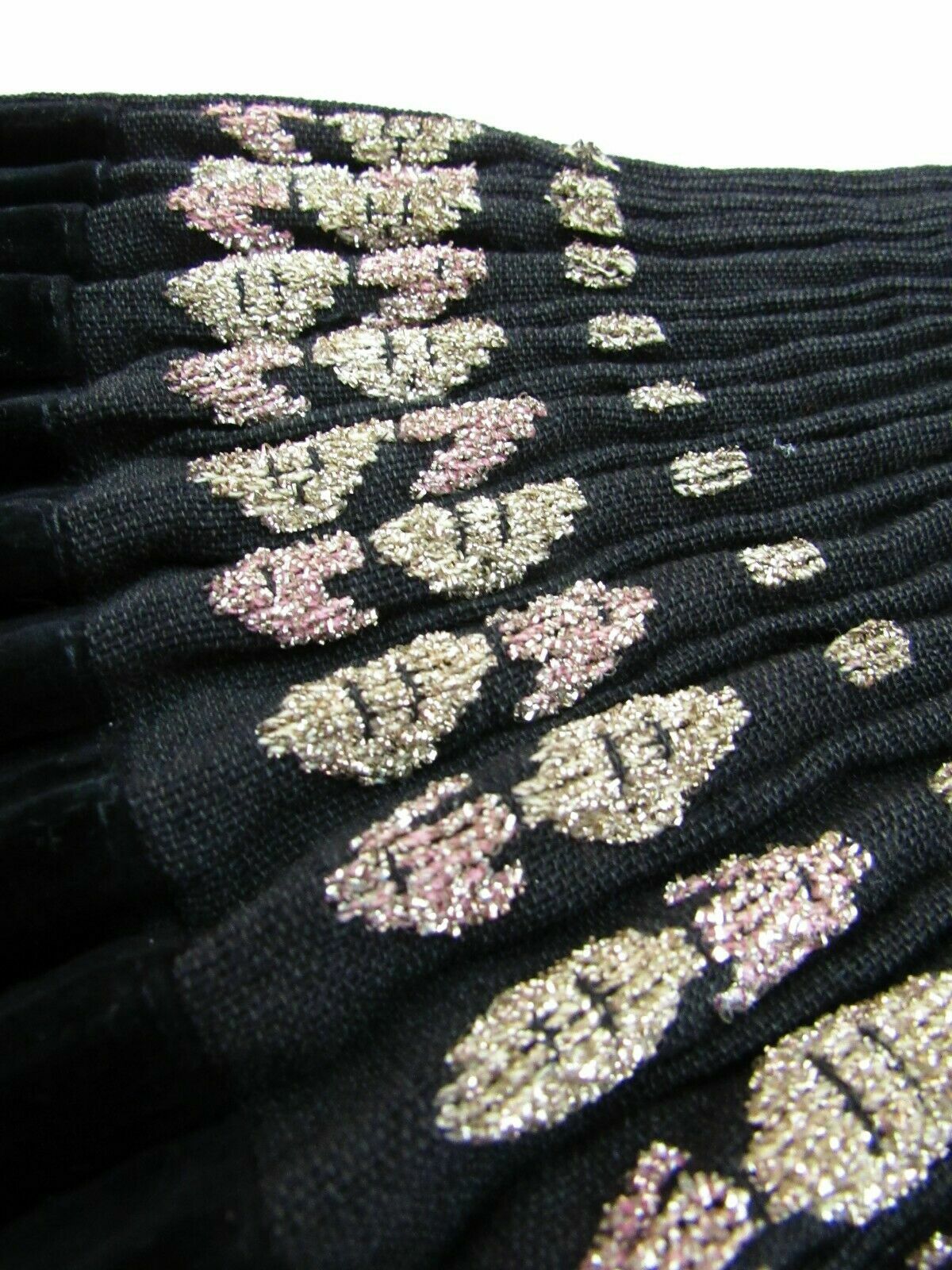 17-18th C. RARE ANTIQUE Folk costume SKIRT, EMBROIDERED GOLD TINSEL PLEATED