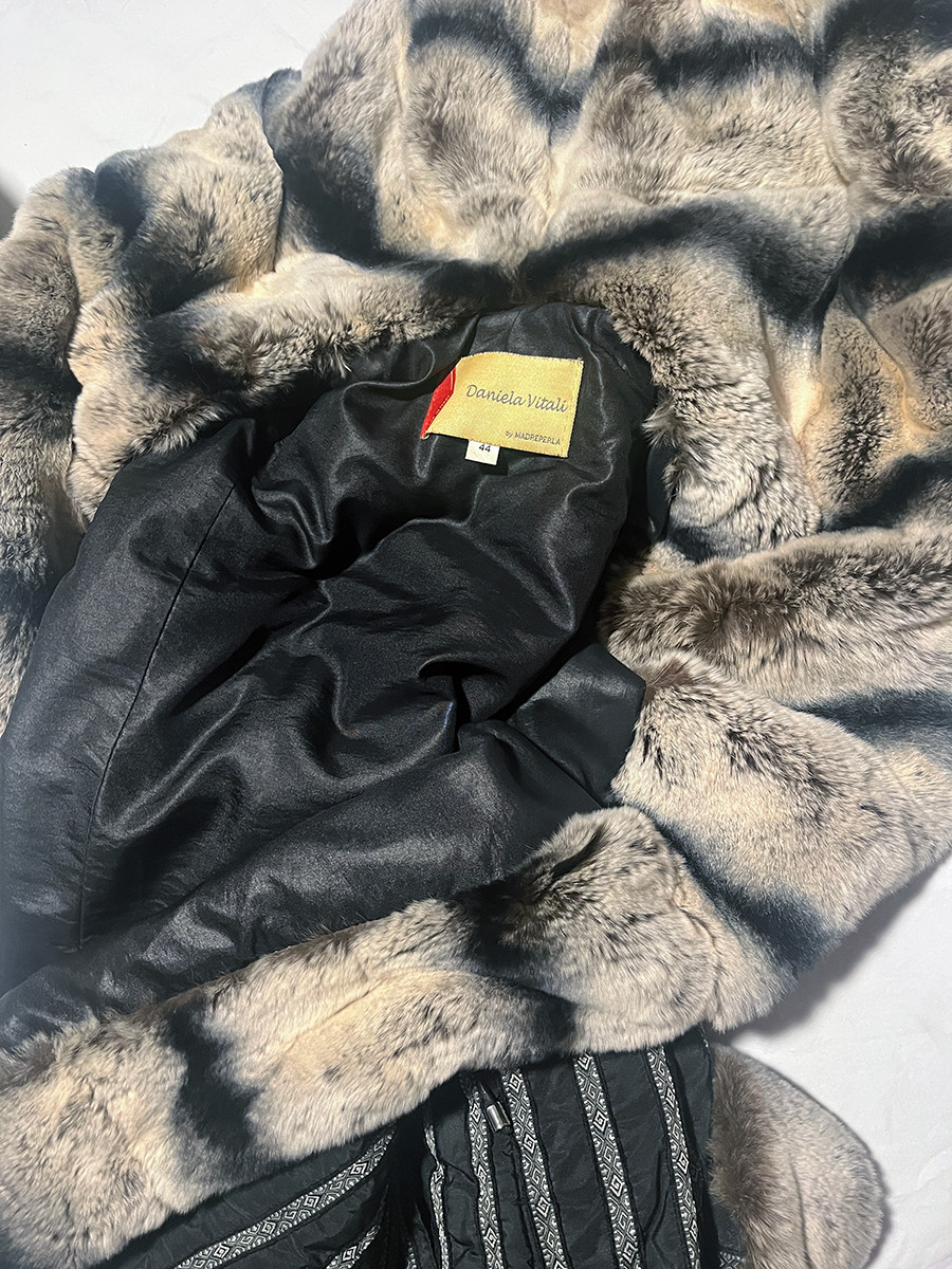 Rare, Vtg Daniela Vitali Raccoon Fur Jacket, Hooded,  Sz (US 10-12), Only $29!