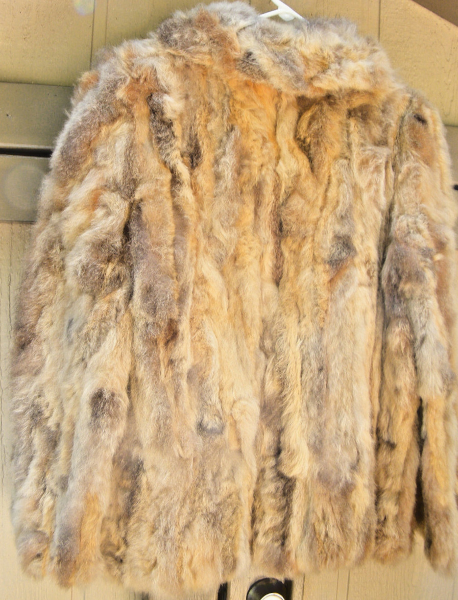 Vintage La Rose Shop Greensburg PA Fur Collared Fluffy Jacket Coat Small