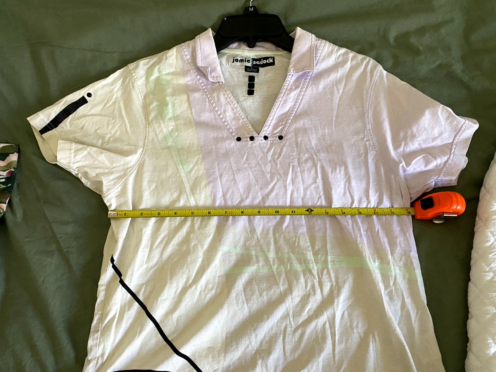 VTG 80s Light Blue Jamie Sadock Collared Shirt Golf Polo Shirt Geometric Retro