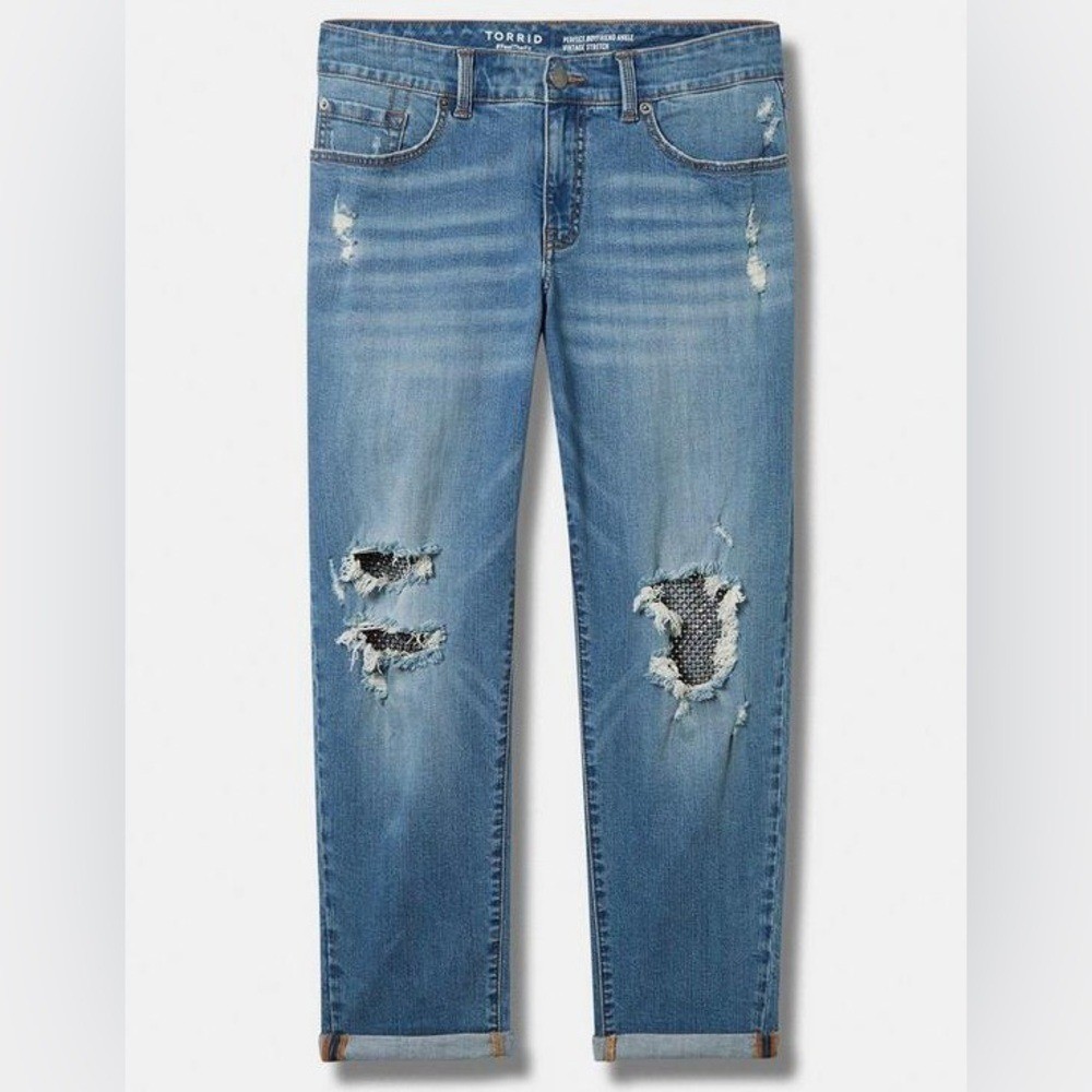 Torrid Perfect Boyfriend Ankle Vintage Stretch Mid-Rise Jean 22R