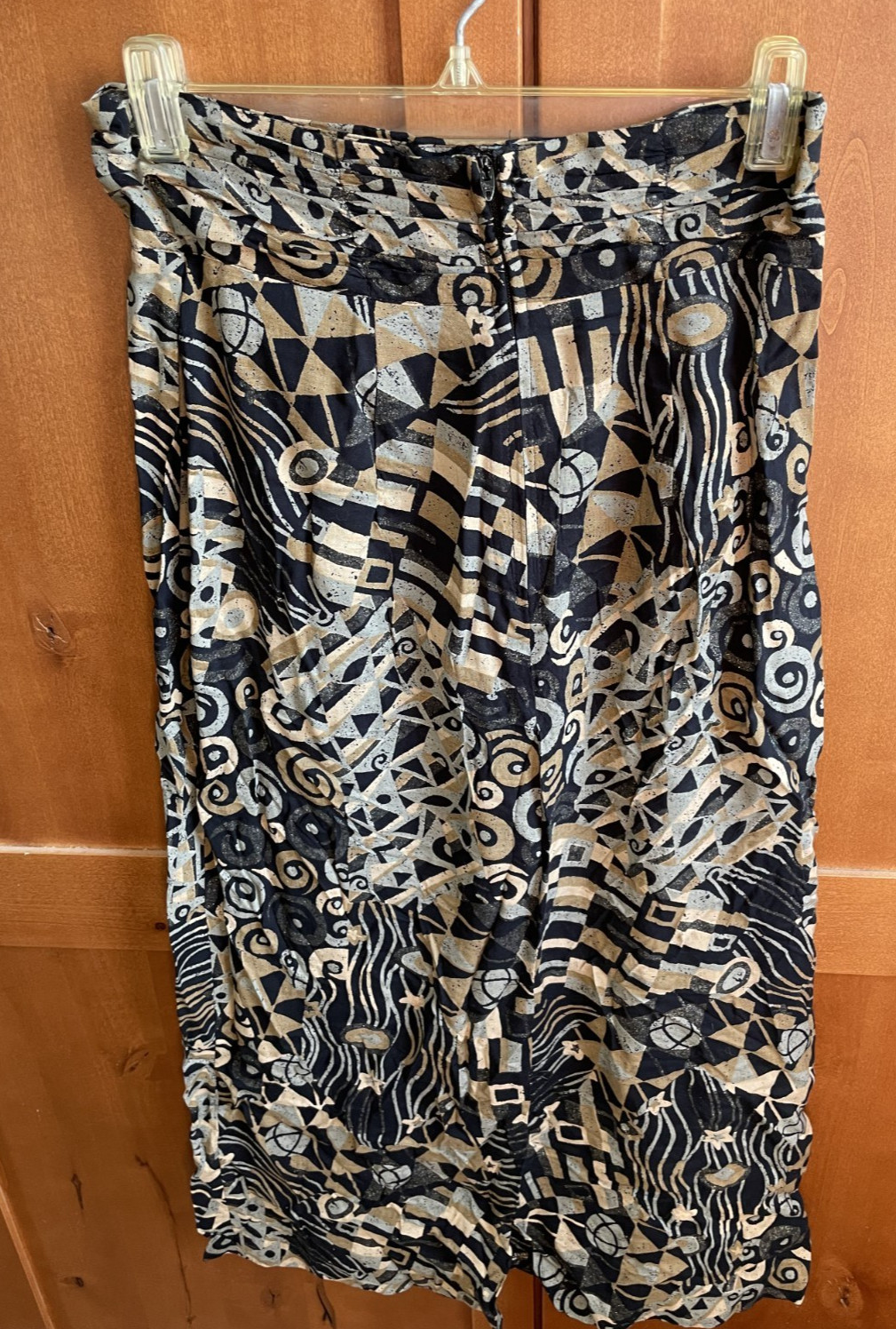 Vintage Ms Interpret New York Top and Skirt Set sz 8 Black & Gold Glitter Print