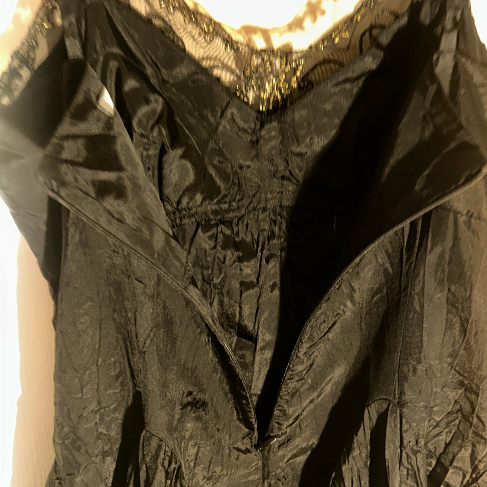 Vintage Y2K YANK Black Fairy Whimsygoth Tank Lace Bead Embroidery Size L
