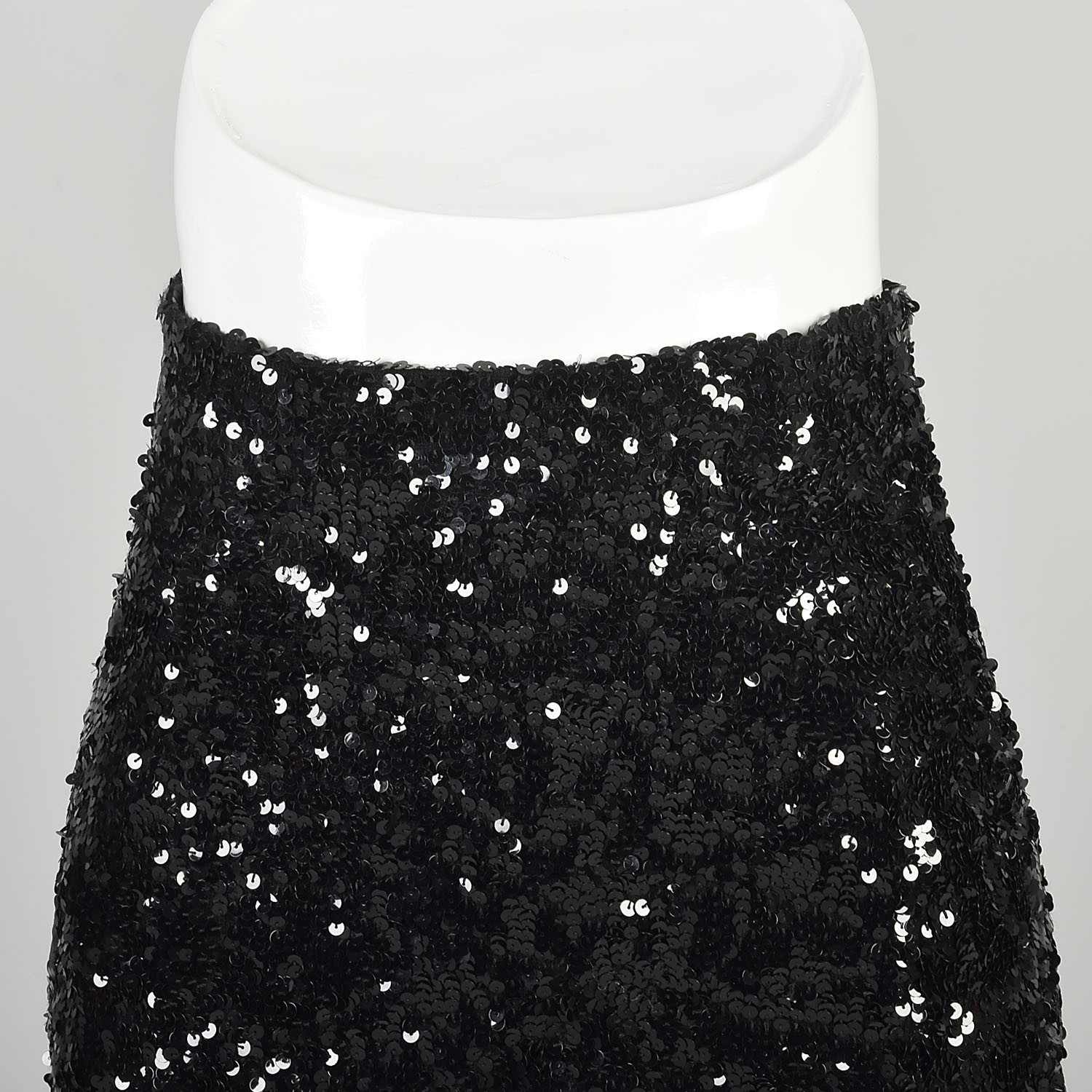 S-M 2000s Donna Karan Skirt Black Knit Wool Bodycon Knee Length Formal Elegant