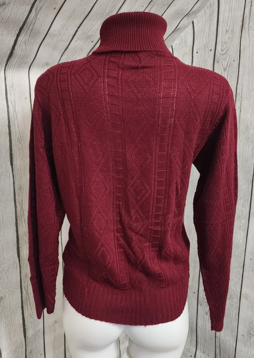 VTG Brentwood Sportswear Flexacrylic Maroon Turtleneck Sweater 70s-80s M Retro