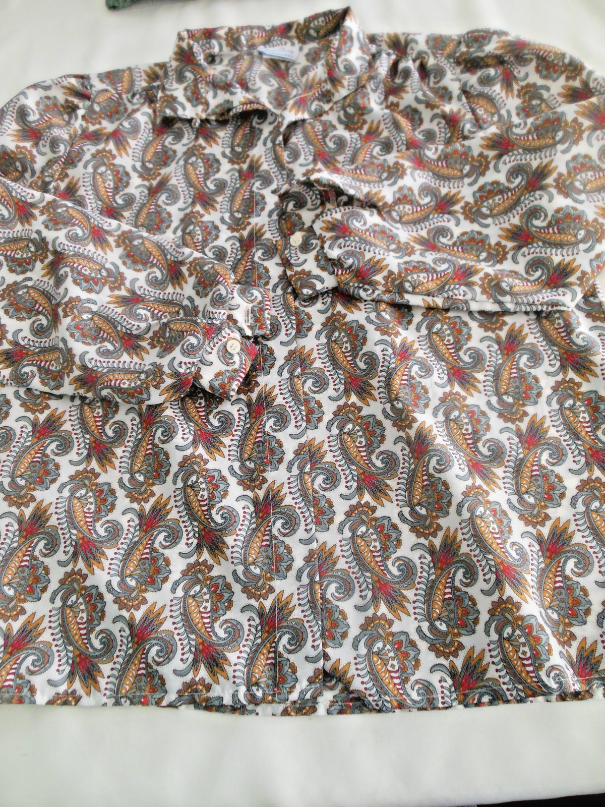 Vintage Bend Over Levi Strauss Button Up Collared Blouse Womens Paisley *READ