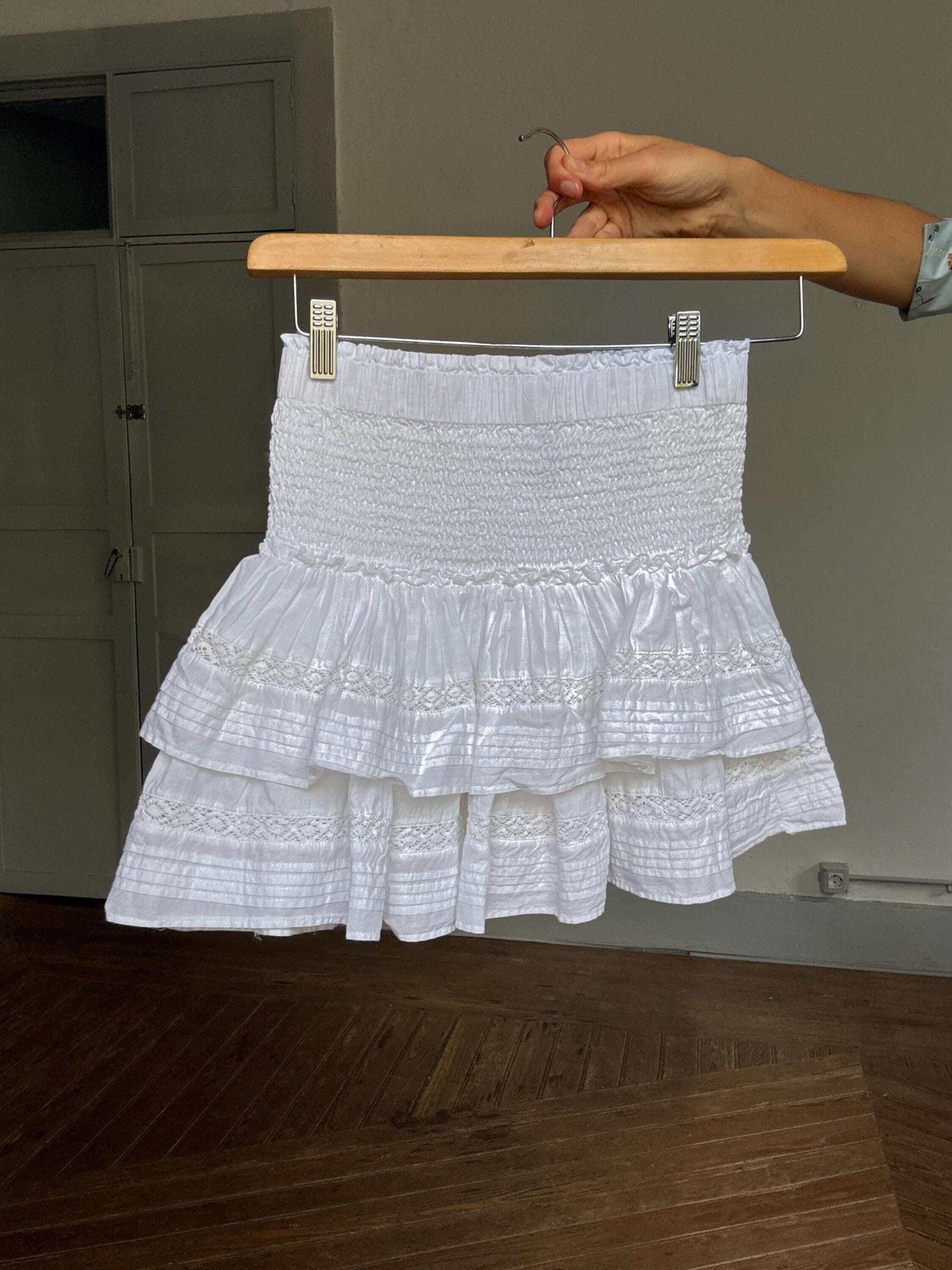 White Cotton Ruffle Mini Skirt – Coquette cottagecore Y2K French girl style, sum
