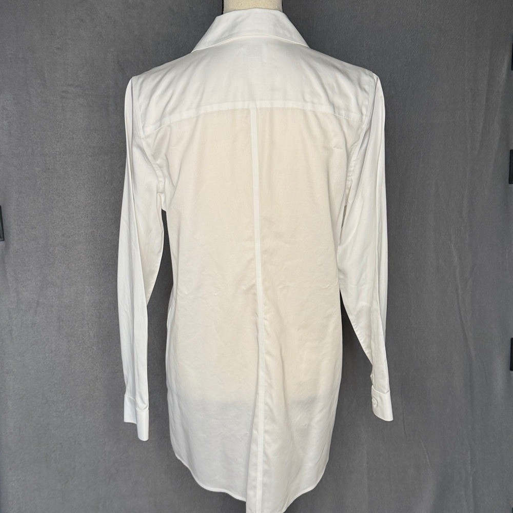 Chico’s White tailored Classic Timeless no iron Button Blouse size small medium
