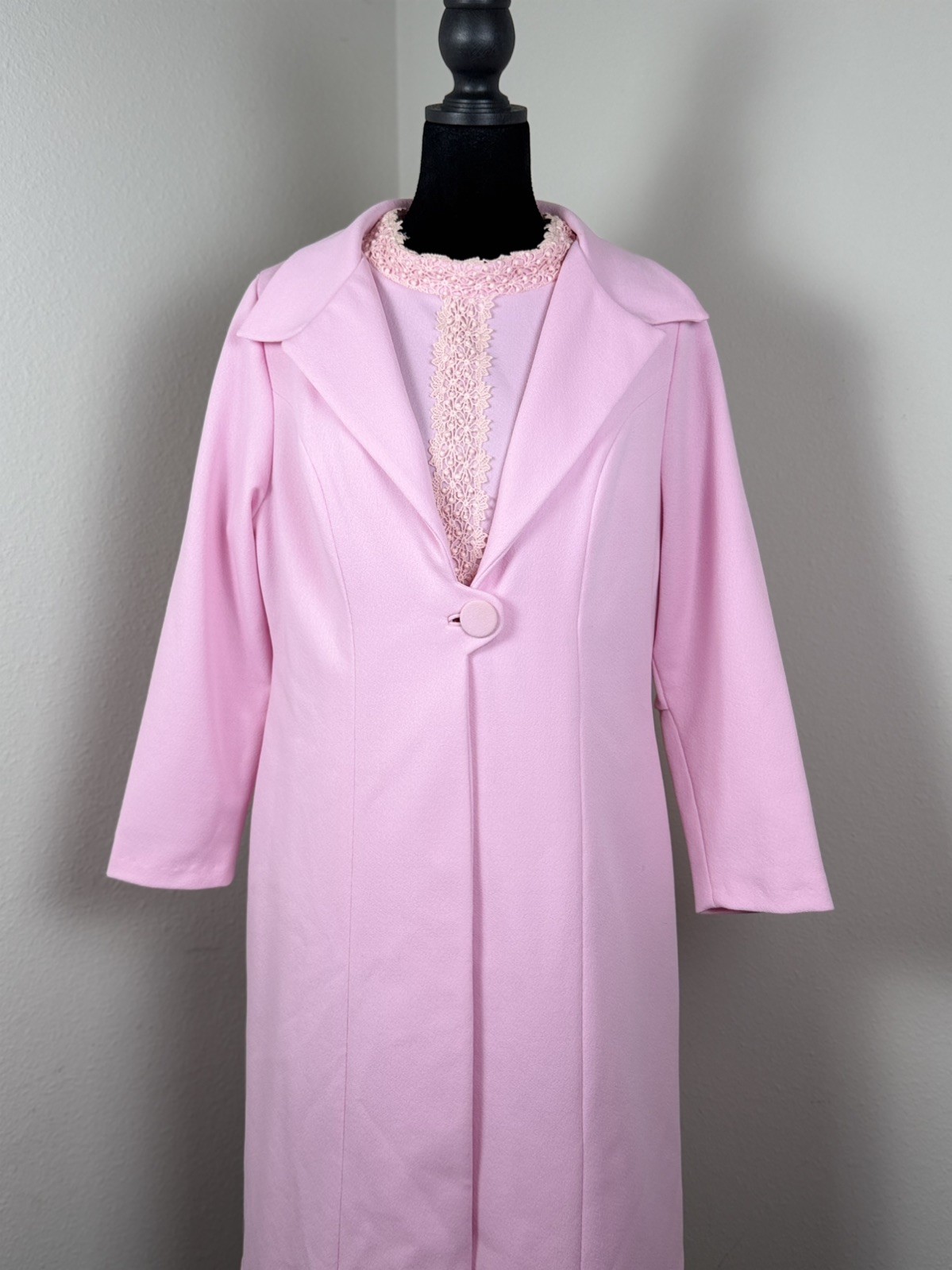 Vintage 1960s Alfred Werber Pink Coat Dress Set No Size Tag