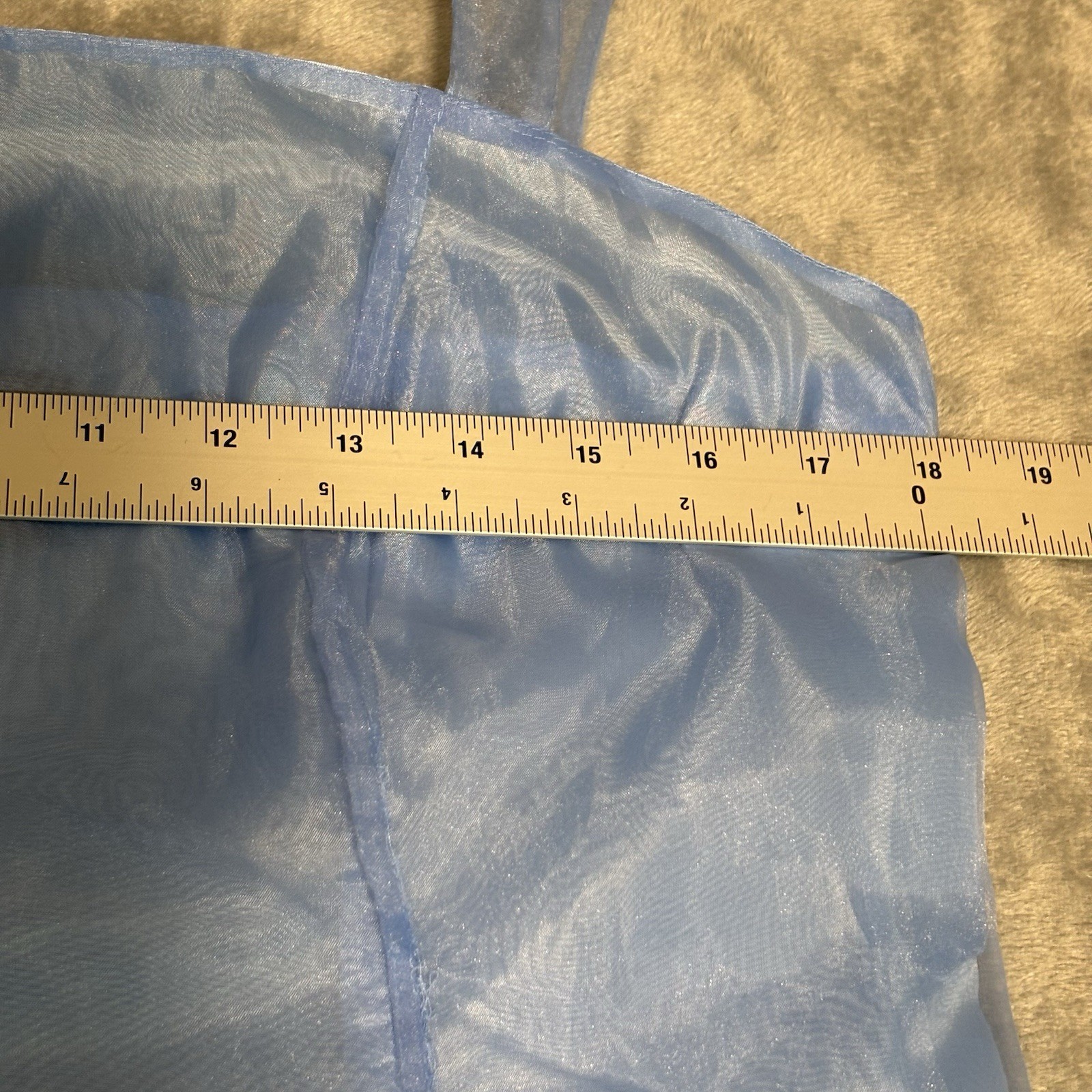 Vintage Milano Couture Sheer Light Blue Tank Top Corset Cami Size 10 Renaissance
