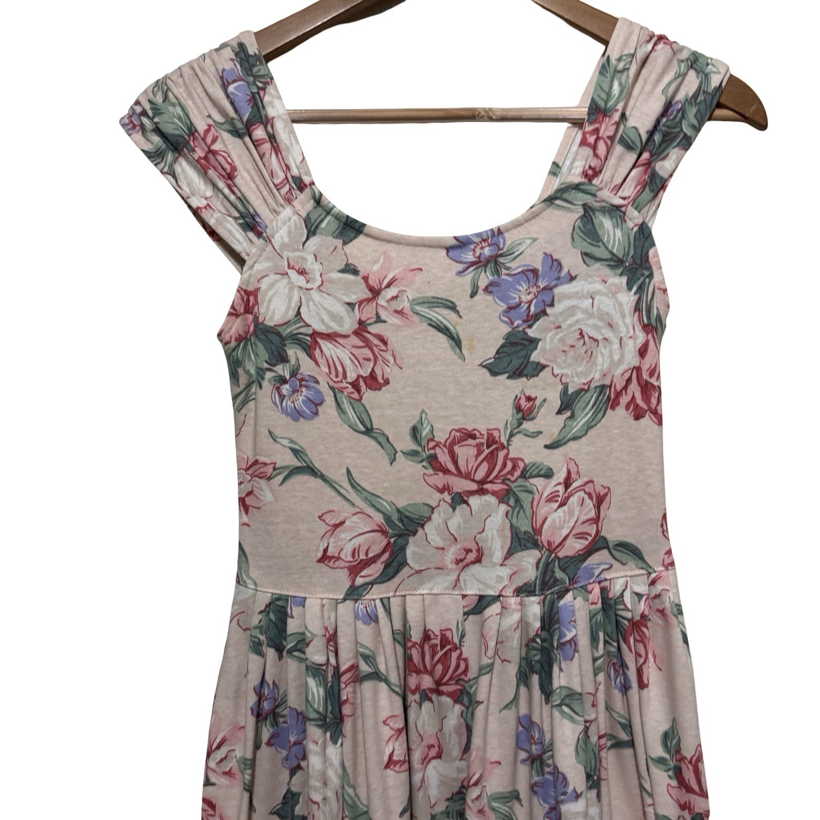 Vintage Carol Anderson California Floral Dress size Medium cottage romantic pink