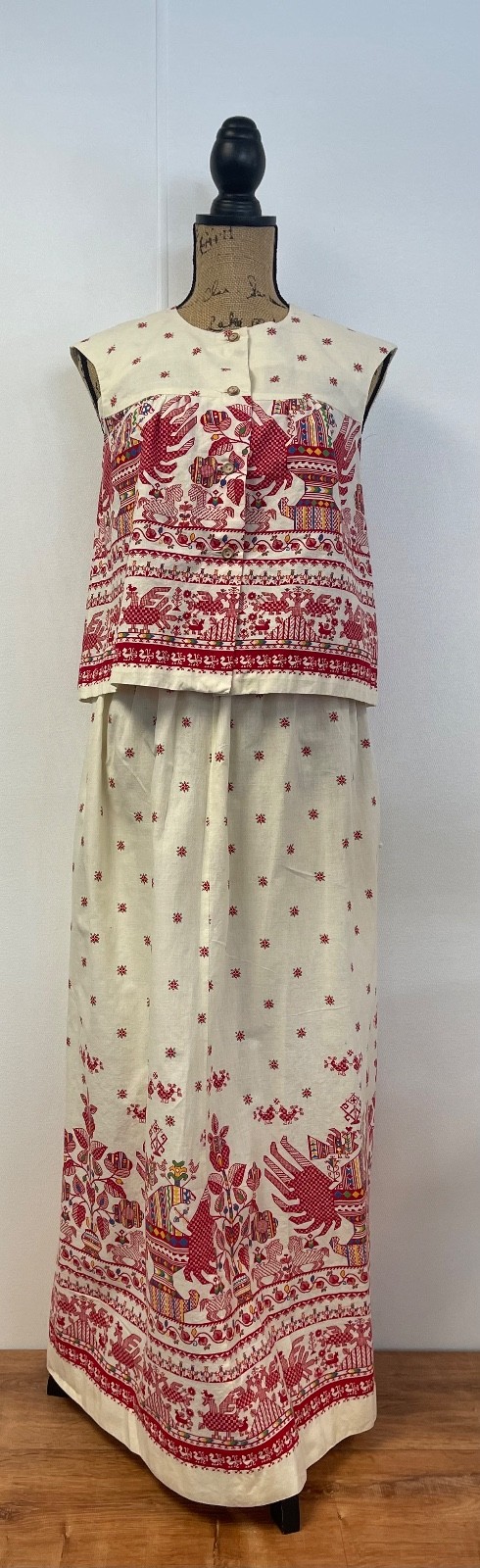 Sears Hawaiian Fashions Vintage Ladies Small Short Sleeve Top & Skirt Resort