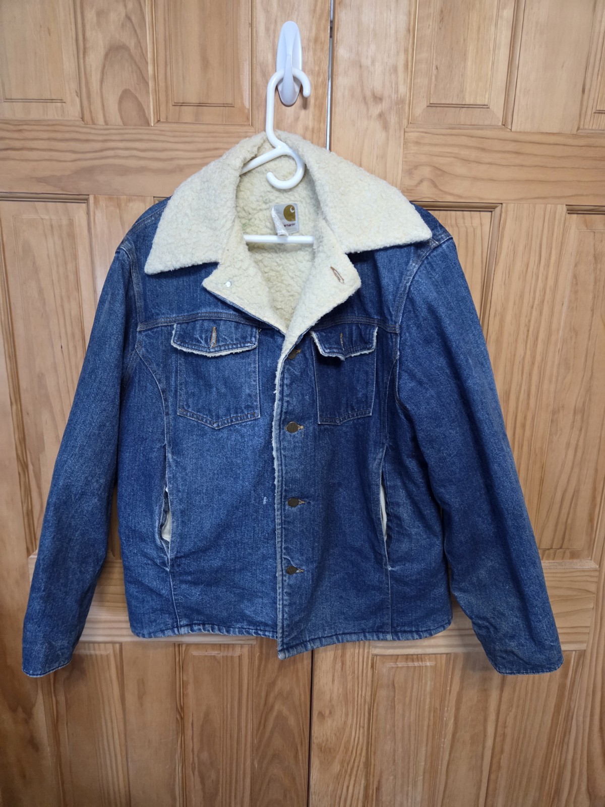 Vintage 1970s Carhartt Denim Sherpa Lined USA union made size 44
