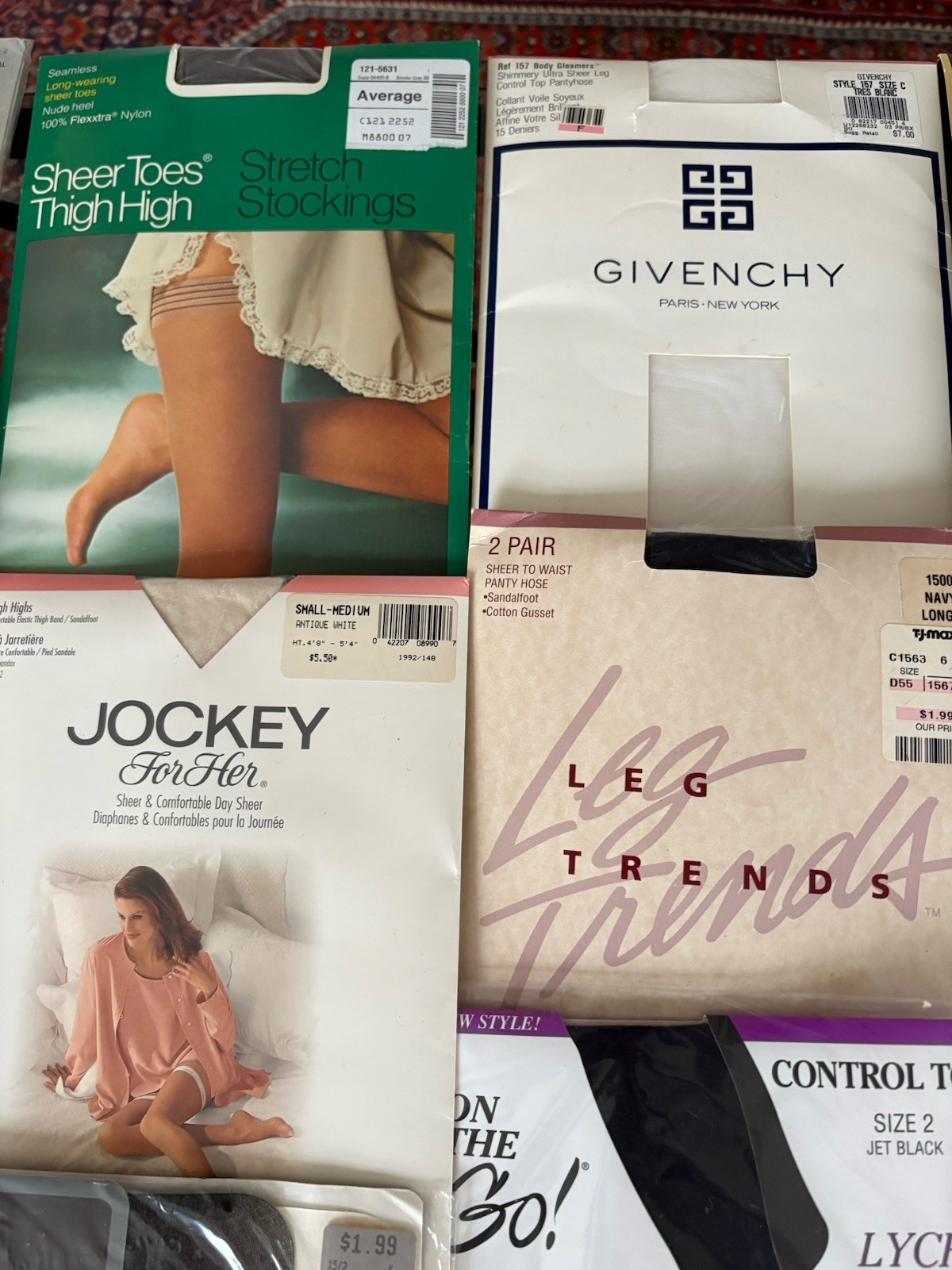 Lot of 27 Pairs of Vintage Pantyhose And Thigh High Mixed Colors Sizes Styles