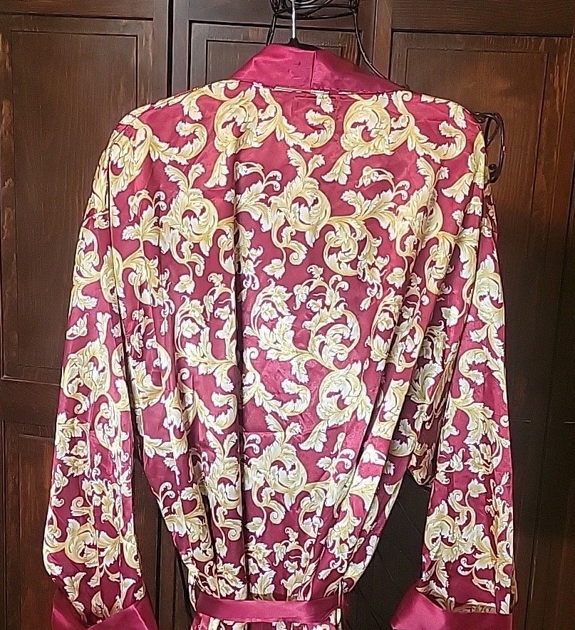 Vtg Lauren Rogers Silky & Satiny Nightgown & Robe Linegerie Pajama Set 1X EUC