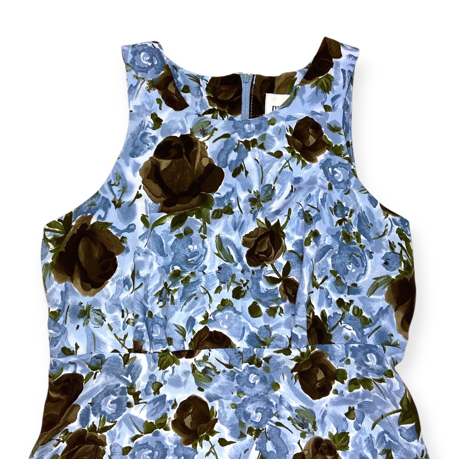 Byer Too! California Women’s VTG 90s Blue Floral Grunge Midi Dress 3
