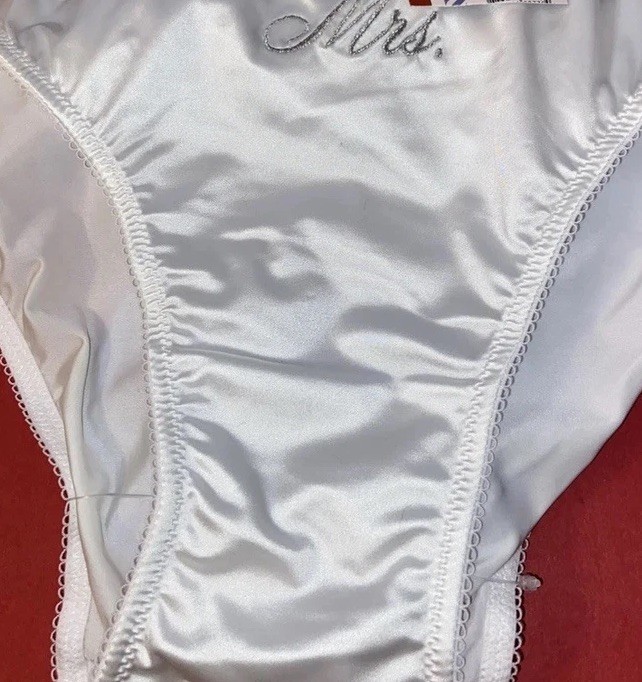 NEW! White Satiny Soft Bridal Cheeky Panty Set By Joyspun / 2XL/ Reduced!