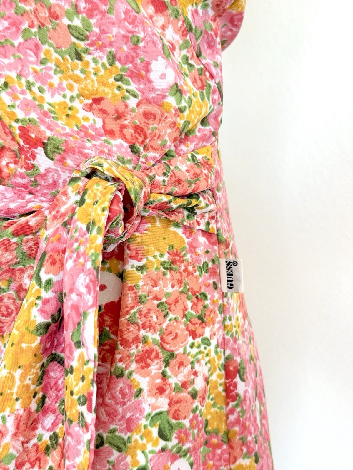 Vintage Guess by Georges Marciano 2 Floral Wrap Mini Dress 80s 90s Cottagecore