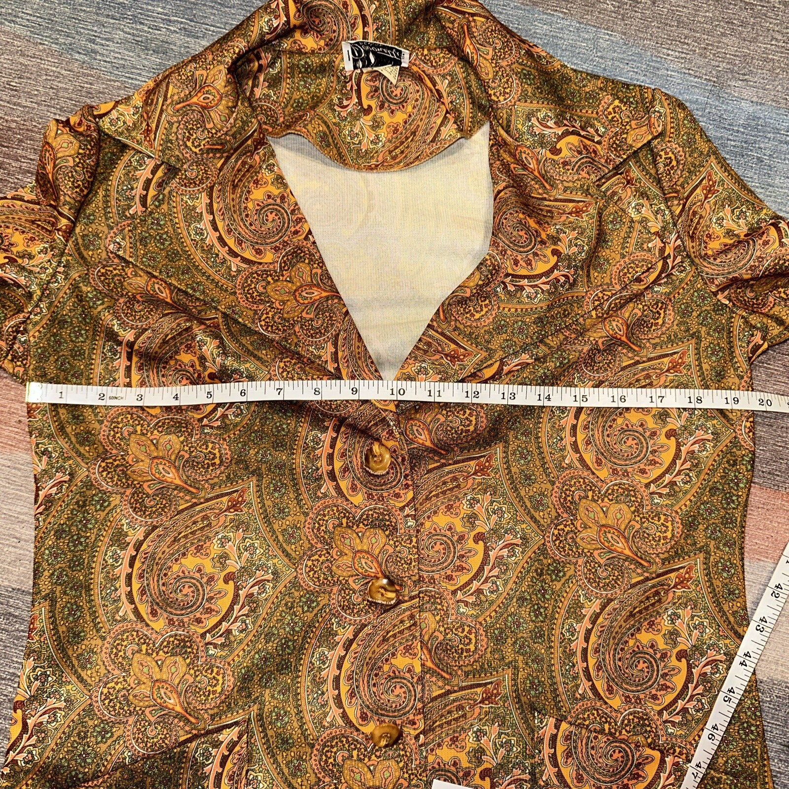 Vintage 1970 s Women Polyester Blazer By Devonette Polytron Size 16 Hippy Disco