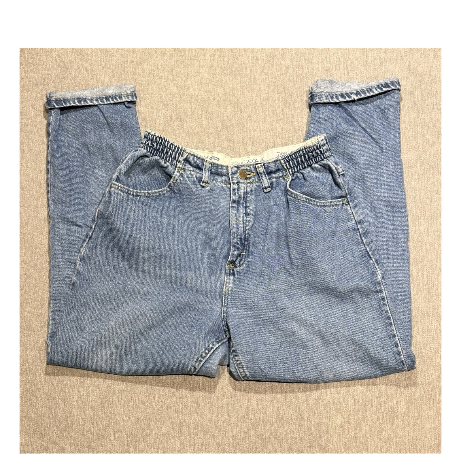 Riders Women’s Vintage Blue Denim Jeans Regular Size Elastic Waist 27” Inseam