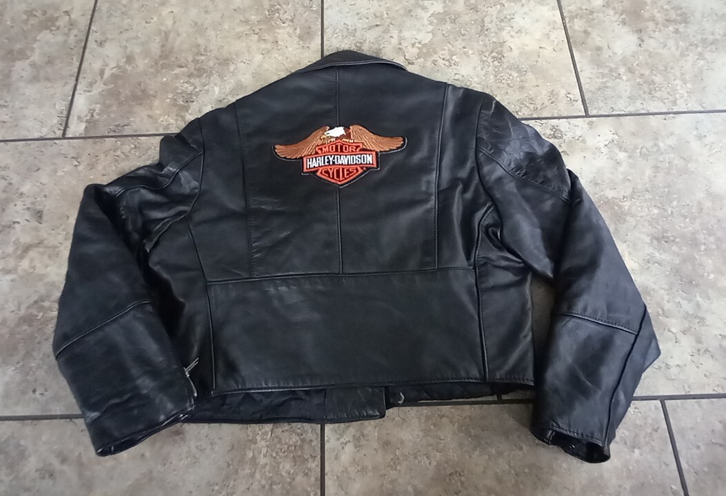 Vintage Stormin Norman 80s Biker Jacket With Harley Back Patch
