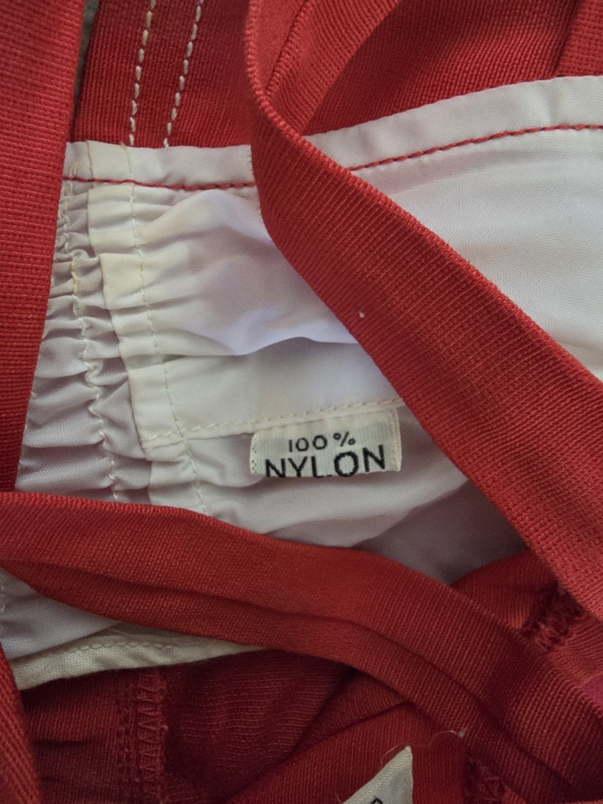 DeWeese Design Vintage Size 32 Swim Suit Play Clothes Red Romper With Pockets