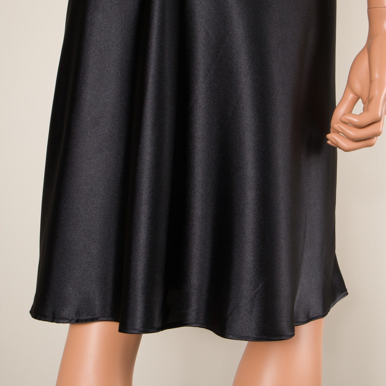💖 Vintage SECRET TREASURES 3XL Black Satin Chemise Slip Dress Nightie Sexy