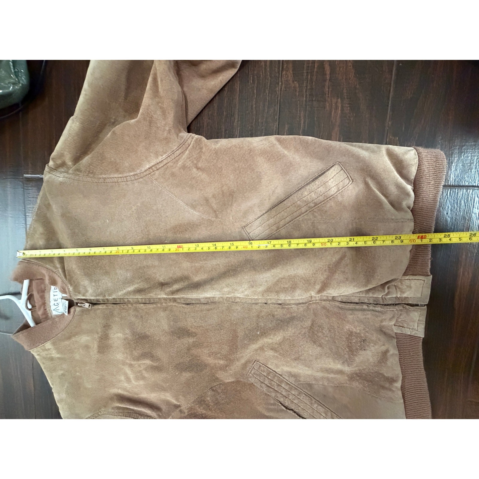 Vintage 90s Suede Leather Bomber Jacket Tan Camel Flight Coat Acetip Unisex