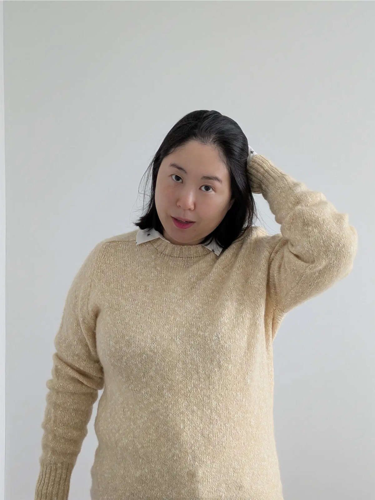 Pringle of Scotland Vintage Wool/Cotton Blend Sweater – Beige, Women’s Size S)