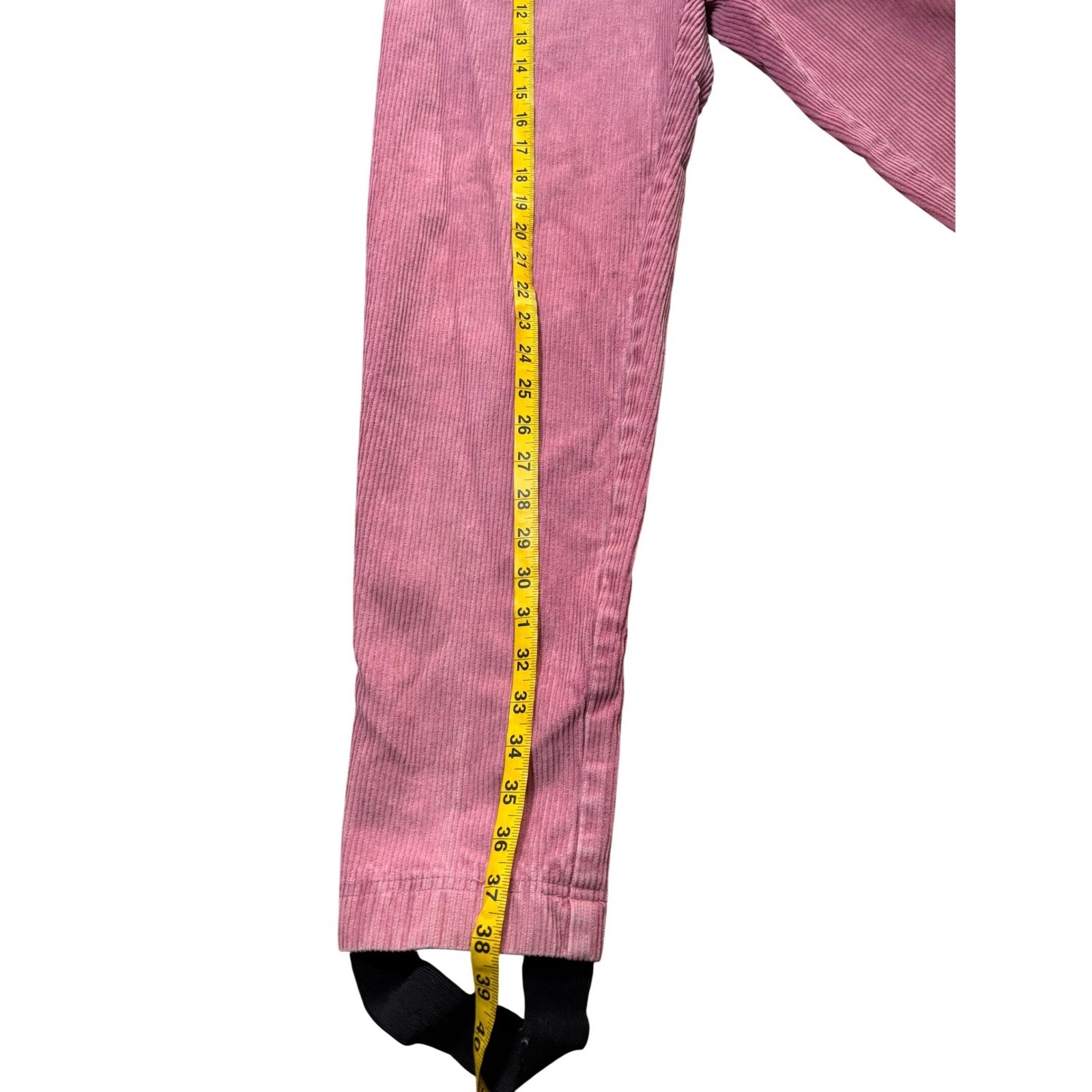 Vintage Paris Sport Club Corduroy Stirrup Pants High Waisted Size 11 Pink