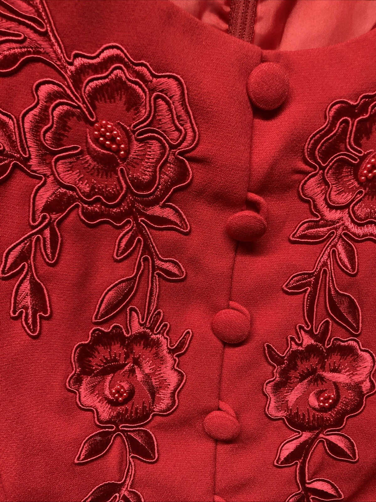Vintage Plaza South Womens 8 Dress Red Floral Maxi Dress Jacket All In One Y2K